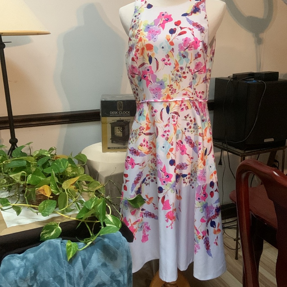 Tahari Floral Aline Dress size 8